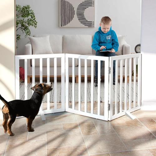 Dog Gate Indoor, Freestanding Dog Fence for The House (75 x24)