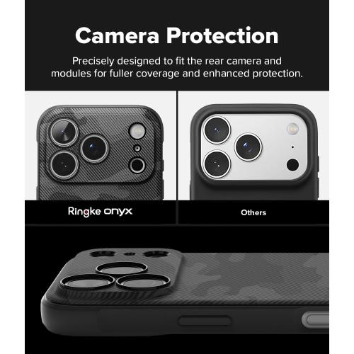 Ringke Onyx for iPhone 17 Pro Max Case, [Compatible with MagSafe] Oil & Dirt Resistant, Individual Lens Covers for Cameras, Non-Slip Enhanced Grip Lightweight Cover - Magnetic Camo Black