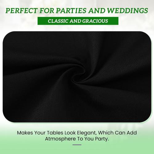 BLACK 10 Pack Table Cloth Round 120 inch Black Tablecloths for Round Tables Wrinkle Resistant Polyester Table Cloth Fabric Table Cover for Party Wedding Events and Camping