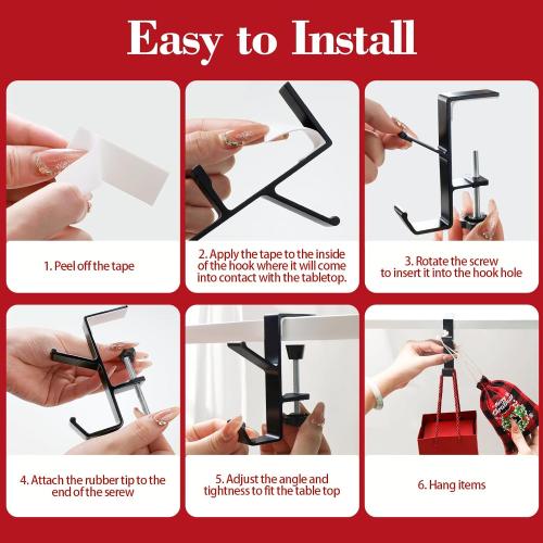 4 Pack Stocking Holders for Mantle for Christmas Decorations,2 in 1 Mantle Garland Holder for Hanging Christmas Stockings,No Drilling Required & Adjustable Garland Hanger, Metal(Black)