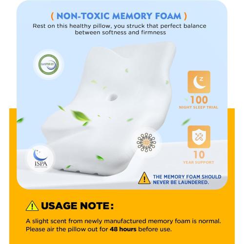 Osteo Cervical Pillow for Neck Pain Relief, Hollow Design Odorless Memory Foam Pillows with Cooling Case, Adjustable Orthopedic Bed Pillow for Sleeping, Support for Side Back Sleepers