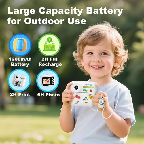 OTJ Camera Instant Print - 1080P Instant Cameras That Print Photos with 32GB Card - Daurable Digital Printable Camera Birthday Gift
