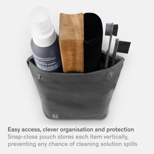 Vinyl Record Cleaning Kit - 5-in-1 Vinyl Cleaning Kit Includes Velvet Record Brush, Stylus Cleaner, Cleaner Solution, Nylon Brush & Storage Bag