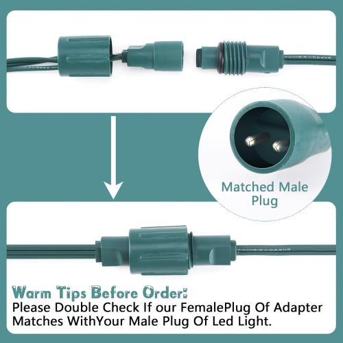 1 Pcs Coaxial LED Mini Light Power Connector Green Christmas Light Adapter Plug Green Connector Cords Christmas Tree Replacement Parts
