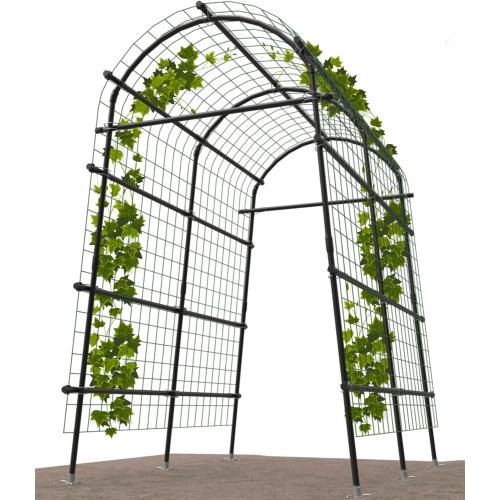 Garden Arch Trellis 7FT Extra Tall Polyethylene-Coated Stainless Steel Garden Trellis for Climbing Plants Outdoor Garden Trellis Arch for Cucumber Trellis, Gardening Trellis with Clips Trellis Netting