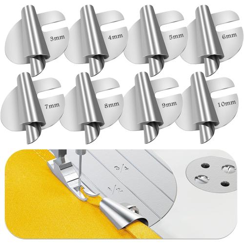TIGARI Sewing Rolled Hemmer Foot, 8 Sizes Rolled Hem Presser Foot, Wide Rolled Hem Pressure Foot Sewing Machine Feet Hemming Machine Hand Sewing Machine Sewing Accessories