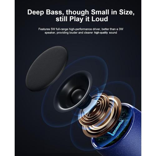 Small Speaker, Bluetooth Speaker with 360°HD Stereo Sound and Robust Bass, Mini Speakers with Hands-Free Call, IP67 Waterproof, Portable Speakers for Shower, Room, Car, Trip, Ideal Gift for Men, Women
