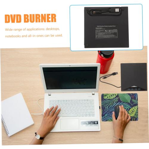 External DVD Drive USB Cd Burner for Laptop DVD Writer Plug and Play Ultra-Thin and Light Design