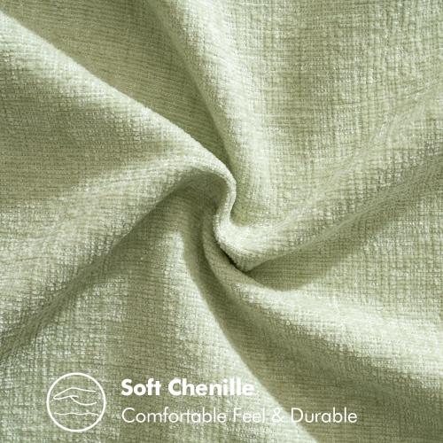 EMEMA Pillow Covers 20x20 Inch Pack of 2 Summer Couch Pillow Covers Soft Chenille Throw Decorative Modern Solid Dyed Pillowcases for Sofa Bed Light Green(Only Covers)