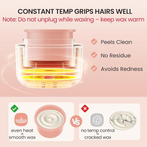 Mini Eyebrow Wax Kit for Women, Wax for Eyebrows Hair Removal, 26 Eye brow Waxing Sticks, 100g Brow Waxing Beads, USB Fast Heat, Smart Constant Temp, Travel or Home Use