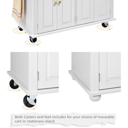 Grey Wood - Finnhomy Rolling Kitchen Island With Drop Leaf, Thicken Rubberwood Top, Spice Rack, Towel Rack, Drawer, 43.3 Portable Mobile Kitchen Island Carts Table, Storage Cabinet, Both Wheels and Feet