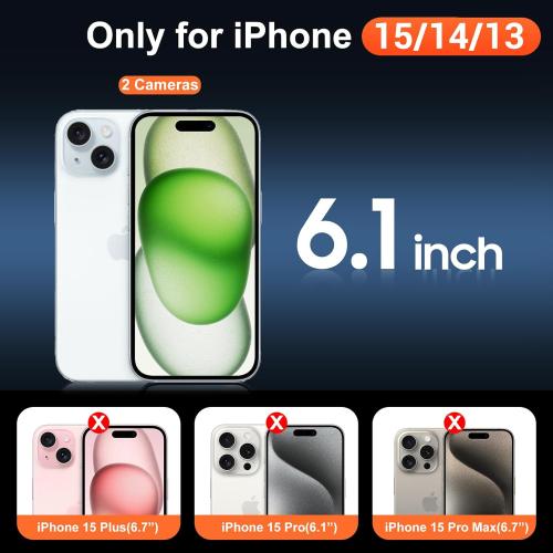 Temdan for iPhone 15 Case Clear, [Compatible with Magsafe][Anti-Yellowing][Military-Grade Protection] Shockproof Slim Phone Sleeve Case for iPhone 15, Clear