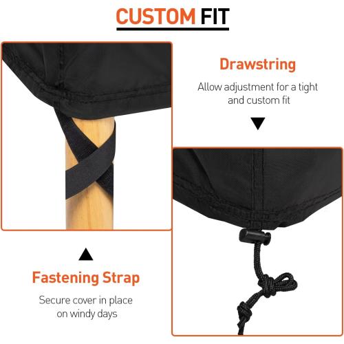 Waterproof 2-Seater Loveseat Covers for Patio Furniture, Weatherproof Outdoor Chair Seat Couch Sofa Cover, 54 W x 37 D x 35 H, Black