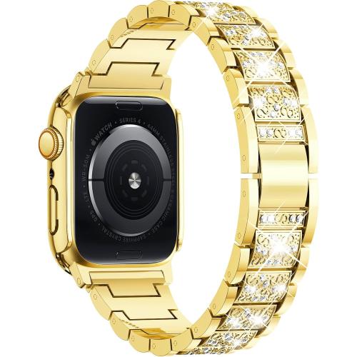 SUPOIX for Apple Watch Band S11/10 42mm Case,Bling Bands for Women-Gold