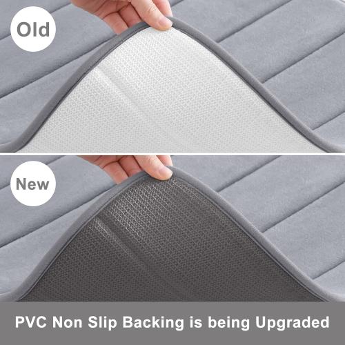 Buganda Memory Foam Bath Mat, 59 x 34, Ultra Soft and Non-Slip Bathroom Rugs, Water Absorbent and Machine Washable Bath Rug Runner for Bathroom, Shower, and Tub, Medium Grey