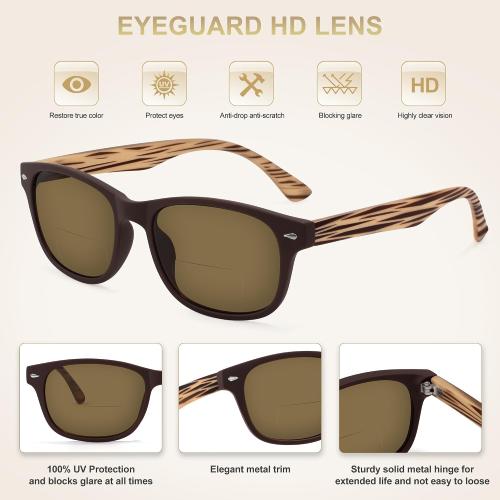 EYEGUARD 3 Pack Bifocal Reading Sunglasses for Men and Women Sun Readers UV400 Protection Outdoor Reading Glasses