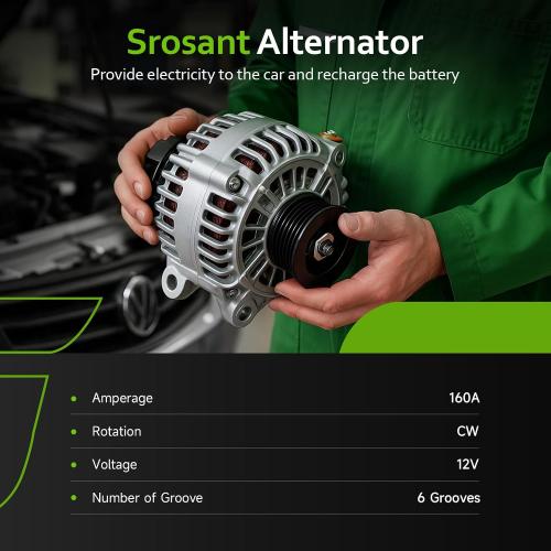 11570 New Alternator Replacement for V6 3.6 L Dodge Grand Caravan 11-20, Journey 11-19, Avenger 11-14, for Chrysler 200 11-14, Town & Country 11-16, Volkswagen Routan 11-14, Ram C/V 12-15, 421000-0770