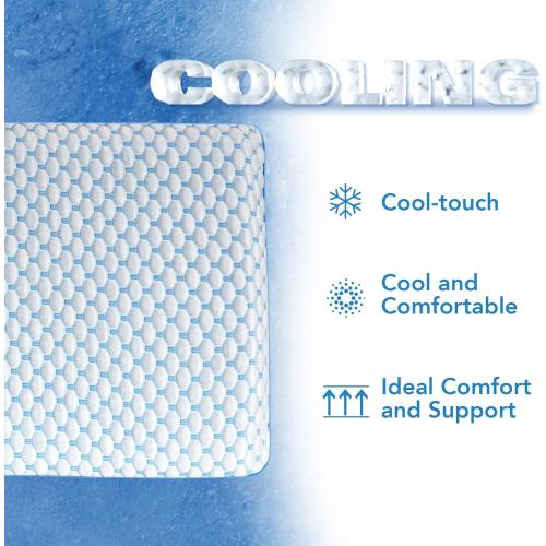 Stomach Sleeping Pillow for Shoulder and Neck Pain Relief, Thin Pillow for Sleeping- Cooling Memory Foam Pillows Flat Pillows for Stomach Sleepers,Low Profile 3.25-inches for Back Sleeper