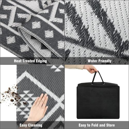 LILIOFFIC Outdoor Rug Waterproof 6x9 ft Outdoor Carpet Patio Rug Mat Reversible RV Camping Rug Plastic Straw Rug Outside Outdoor Area Rug for Patio Deck Balcony Backyard Picnic Beach