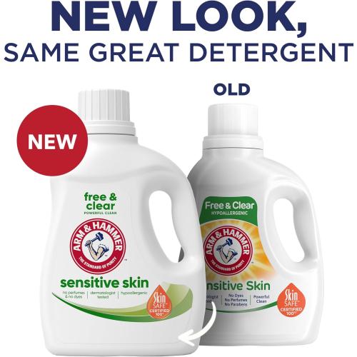 ARM & HAMMER Sensitive Skin Free & Clear Liquid Laundry Detergent, 105 fl oz, 105 Loads