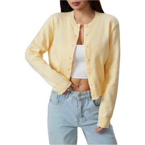 SIZE MEDIUM Women's Cropped Button Down Lightweight Cardigan Sweater Knit Y2k Fall Outfits Fashion Clothes 2025