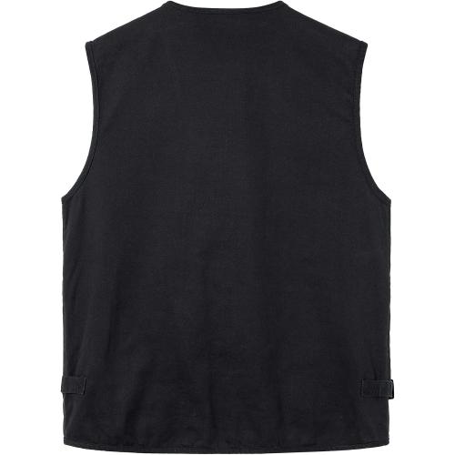 Size 3XL Men's Sleeveless Fishing Vest with Multi-Pocket Black