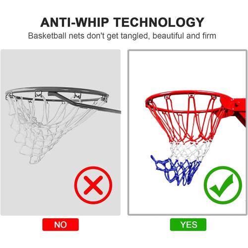 NEIJIANG Basketball Net Replacement, 2025 Upgrade Thick Professional Basketball Nets Heavy Duty Outdoor, All Weather Anti Whip Color Never Fade -12 Loops