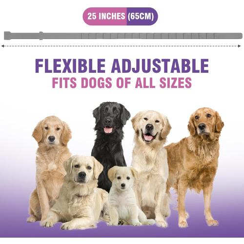 Tcllka Relief Anxiety Stress Separation 25 Inches Size Flexible Adjustable for All Small Medium and Large Dog Calming Collar for Dogs 4 Packs