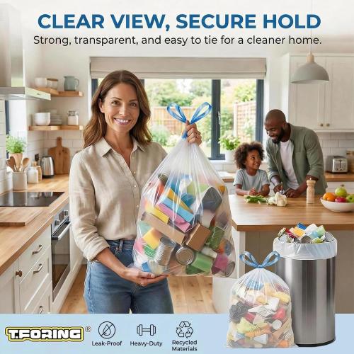 Medium 8 Gallon Trash Bags Drawstring,1.2 Mil,Unscented,100 Count