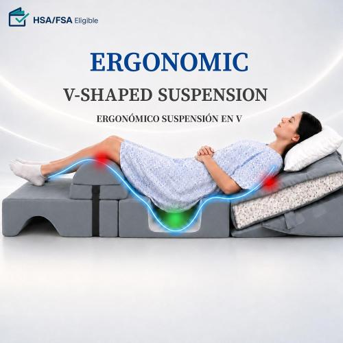BBL Cushion, BBL Pillow After Surgery, Adjustable, Extra Thick, V-shape | Post Surgery Recovery Cushion to Prevent Bottoming Out, Almohada BBL, FSA&HSA Eligible