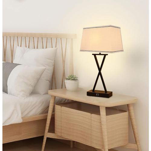 T Shape Lampshades Set of 2, Natural Linen Top L13.78'' x W7.5''xBottom L15.75''xW9.45''*High 10.24, Easy Assembly Replacement Beige Shade for Table Lamps Floor Lamps,Half and Spider Fitter Included
