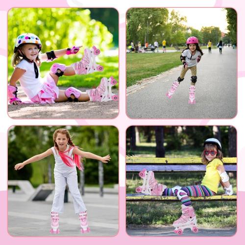 4Size Adjustable Roller Skates for Kids Girls Boys Beginners  Roller Skates with All Light up Wheels for Outdoor Indoor Sports
