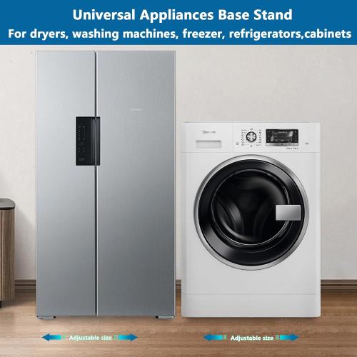 All Steel Mobile Base Heavy Duty Furniture Dolly Adjustable Mini Fridge Stand Washing Machine Stand Furniture Dolly for Washer, Refrigerator and Dryer yellow and grey with wheels