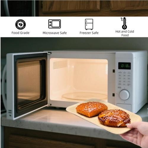 35 Pack Palm Leaf Plates Disposable, 6x9 Inch Bamboo Like Plate Rectangle Trays, Mini Charcuterie Board Appetizer Serving Plates for Cheese Dessert Party Wedding BBQ Picnic, Microwave Safe