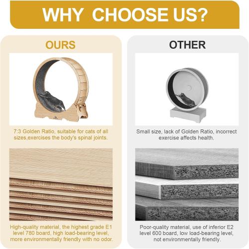 Cat Wheel, 48 XL Large Cats Exercise Running Wheel, Cat Treadmill for Indoor Cats