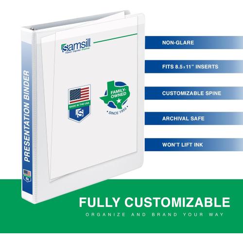 Samsill 3 Inch 3 Ring Binders, Economy Round Ring, Clear View Cover, 550 Sheet Capacity - for School, Home, Office - White, 12 Pack