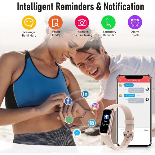 Black Fitness Tracker with 24/7 Heart Rate, Blood Oxygen Blood Pressure Sleep Monitor, Activity Trackers 5 ATM Waterproof,Step Calorie Counter Pedometer Health Smart Watch for Women Men
