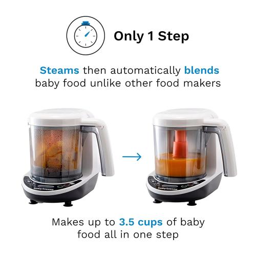 Baby Brezza One Step Baby Food Maker Deluxe – Auto shut Off, Dishwasher Safe Cooker and Blender to Steam   Puree Organic Food for Infants   Toddlers - Set of 3 Pouches   3 Funnels