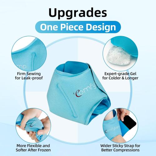 Comfytemp Ankle Ice Pack Wrap for Plantar Fasciitis, Swelling, Foot Pain Relief, FSA Eligible HSA, Gel Packs for Injuries Reusable, Hot Cold Compress for Achilles Tendonitis, Sprained Ankles, 2 Packs