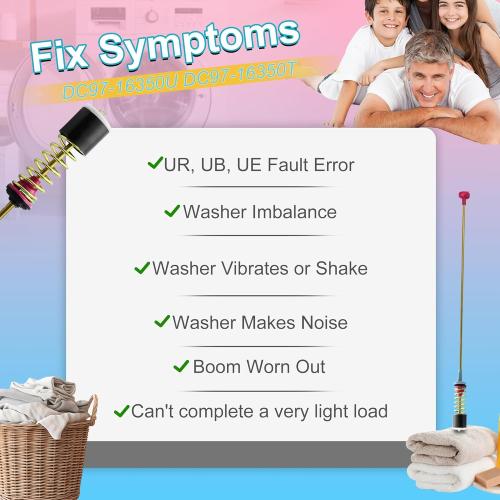 Upgraded DC97-16350U DC97-16350T Washer Suspension Rods for SAMSUNG WA50R5200AW/US, WA50R5400AV/US WA50R5400AW/US WA45T3200AW/A4 WA45H7000AW/A2 and WA45N3050AW/A4 Washing Machine（4pcs）