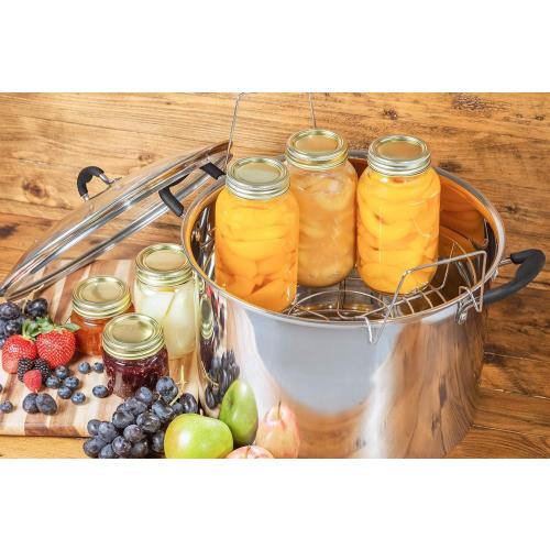 Silver 21.5Qt Prep•N•Cook by McSunley 21.5Qt Induction Stainless Steel Water Bath Canner