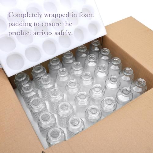 Glass Bud Vases Set of 30, Small Clear Flower Vases for Centerpieces in Bulk, Mini Vintage Vases for Wedding, Party, Home or Table Decorations