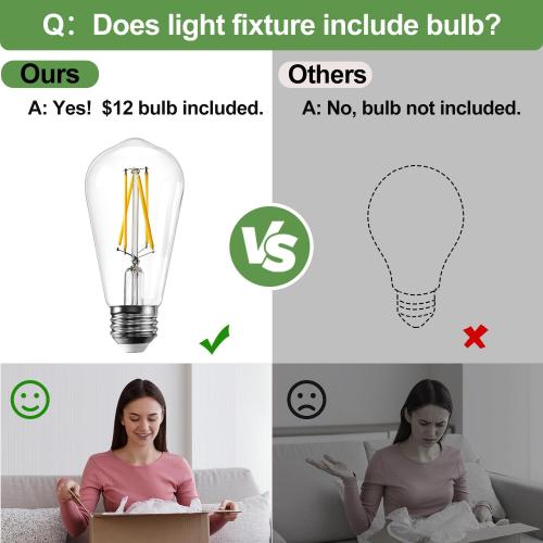 Industrial Semi Flush Mount Ceiling Light, 800 Lumen LED Bulb Included, Seeded Glass Shade Farmhouse Light Fixture for Hallway Corridor Kitchen Bathroom Bedroom Passway