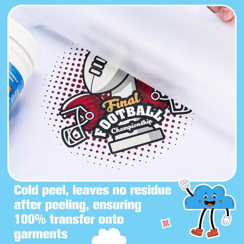 Yamation DTF Transfer Film Glossy: 8.5 x 11inch 50 Sheets PET Paper Glossy Clear Cold Peel Direct to Film Transfer Film for Tshirt