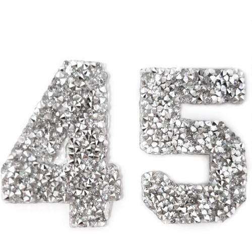 8PCS Number 0-9 Rhinestone Patches Appliques Clothing Repair Decoration Patches for DIY Accessory