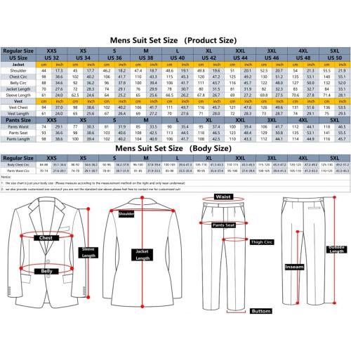 Size 38 Men's 2 Piece Suit with Metal Clasp Slim Fit Suit Stylish Business & Casual Tuxedo Suit