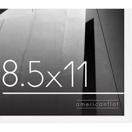 Americanflat 8.5x11 Picture Frame with Shatter-Resistant Glass - Streamline Collection - Thin Border Photo Frame for Tabletop and Wall Display - Hanging Hardware and Easel Stand Included - White