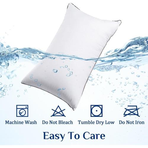 JOLLYVOGUE Standard Pillows Set of 2, Cooling and Supportive Pillows Full Size Set of 2 for Side and Back Sleepers, Down Alternative Hotel Collection Sleeping Pillow