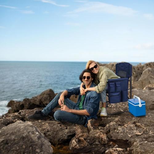 Directors Chair, Camping Chairs for Adults, Heavy Duty Side Table, Lawn Chairs with Side Pockets Carry Straps