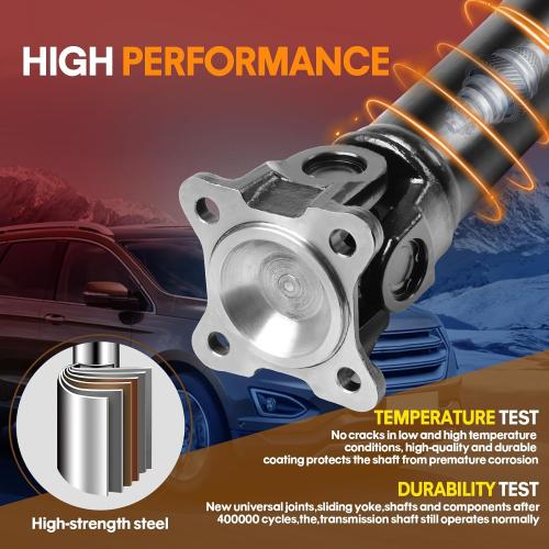 Rear Complete Drive Shaft Fit for Ford Edge, for Lincoln MKX 2007 2008 [3.5L, Sport Utility 4-Door, AWD] Prop Shaft Driveshaft Assembly Replaces 7T434K357AC, 7T4Z4R602A, 936-846, 65-2027 (3-Piece)